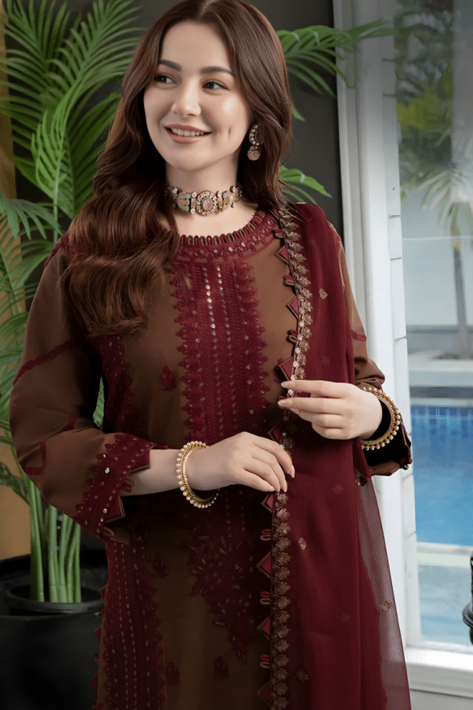 3PC EMBROIDERED LAWN SUIT - SR - 168 - Rangoli Store