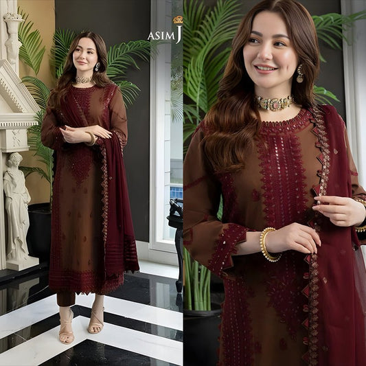 3PC EMBROIDERED LAWN SUIT - SR - 168 - Rangoli Store