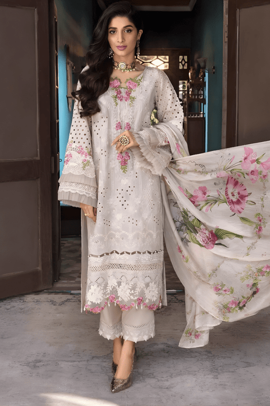 3PC EMBROIDERED LAWN SUIT - SR - 185 - Rangoli Store
