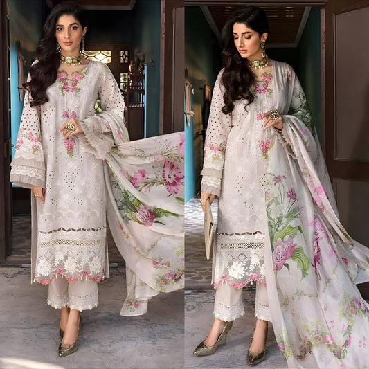 3PC EMBROIDERED LAWN SUIT - SR - 185 - Rangoli Store