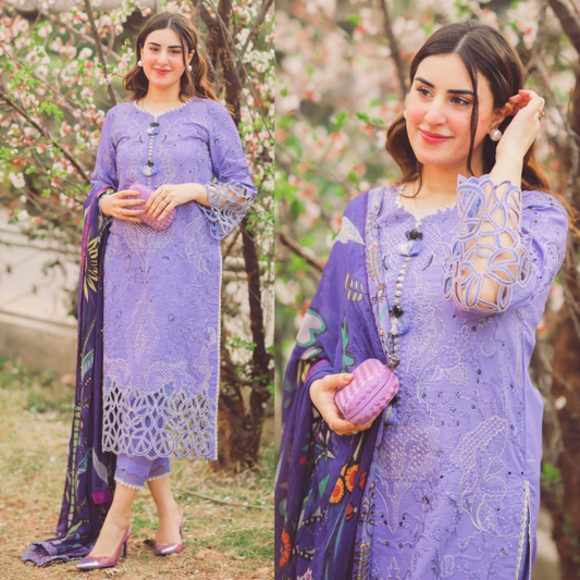 3PC EMBROIDERED LAWN SUIT - SR - 186 - Rangoli Store