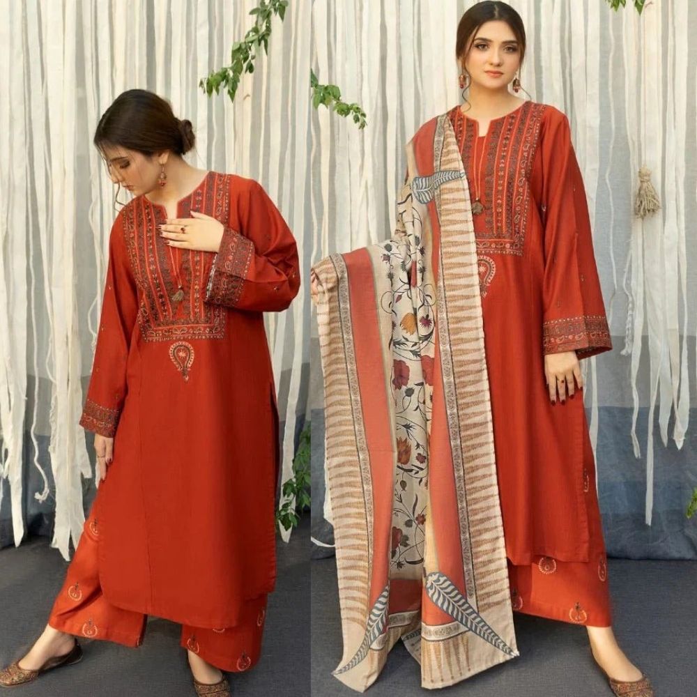 3PC EMBROIDERED LAWN SUIT - SR-316 - Rangoli Store