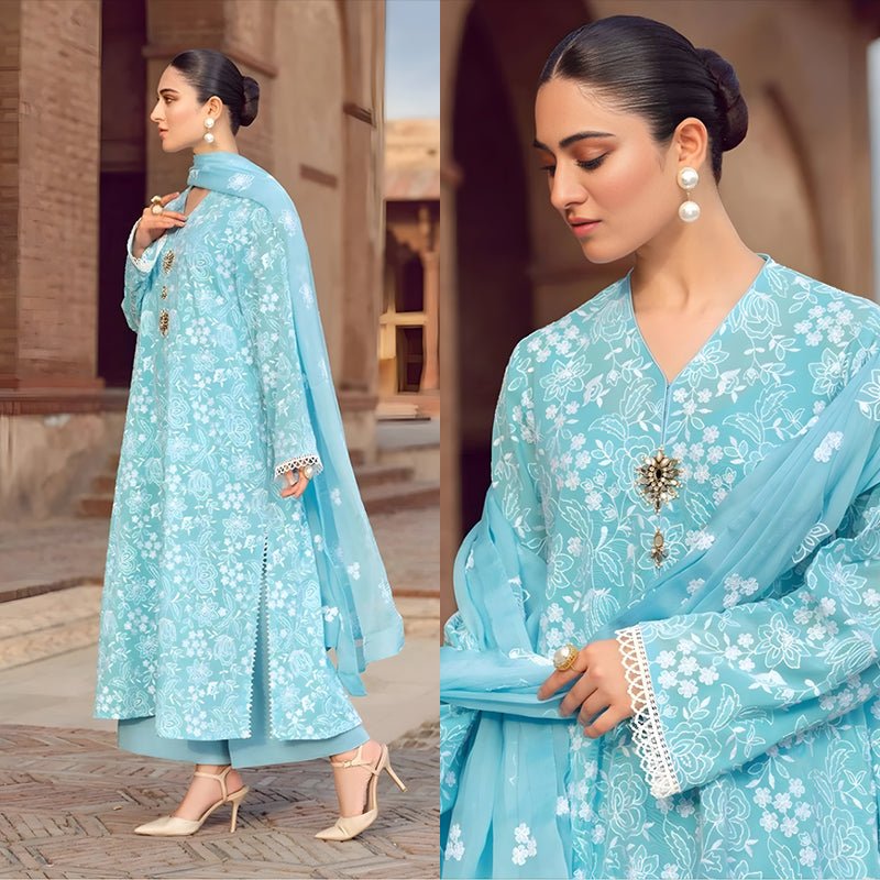 3PC EMBROIDERED LAWN SUIT - SR - 453 - Rangoli Store