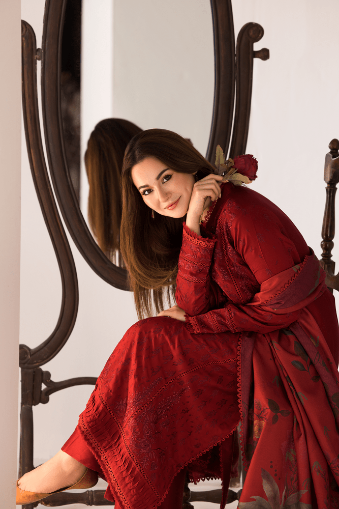 3PC EMBROIDERED LAWN SUIT - SR - 455 - Rangoli Store