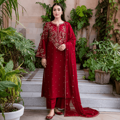 3PC EMBROIDERED LAWN SUIT - SR - 620 - Rangoli Store