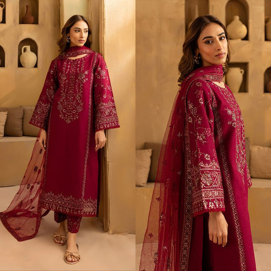 3PC EMBROIDERED LAWN SUIT - SR - 663 - Rangoli Store