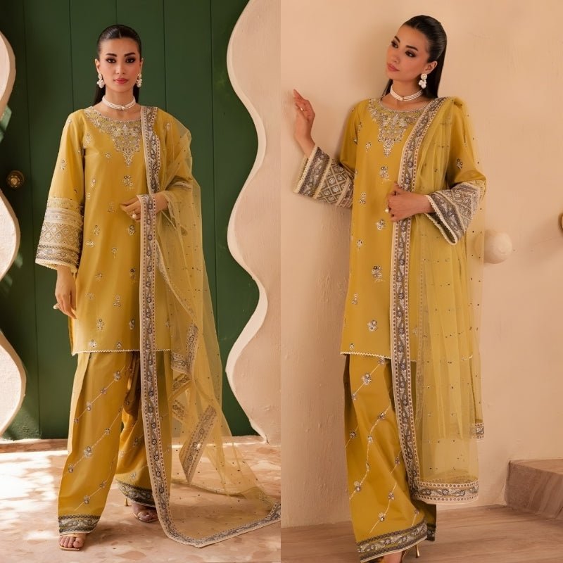 3PC EMBROIDERED LAWN SUIT - SR - 691 - Rangoli Store