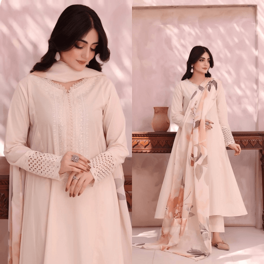 3PC EMBROIDERED LAWN SUIT - SR-714 - Rangoli Store