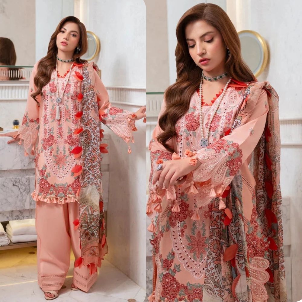 3PC EMBROIDERED LAWN SUIT - SR-727 - Rangoli Store