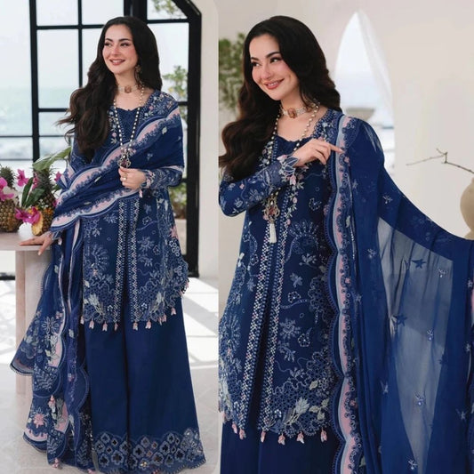 3PC EMBROIDERED LAWN SUIT - SR-737 - Rangoli Store