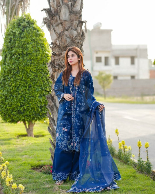 3PC EMBROIDERED LAWN SUIT - SR - 737 - Rangoli Store