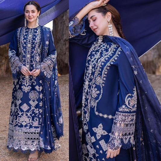 3PC EMBROIDERED LAWN SUIT - SR-738 - Rangoli Store