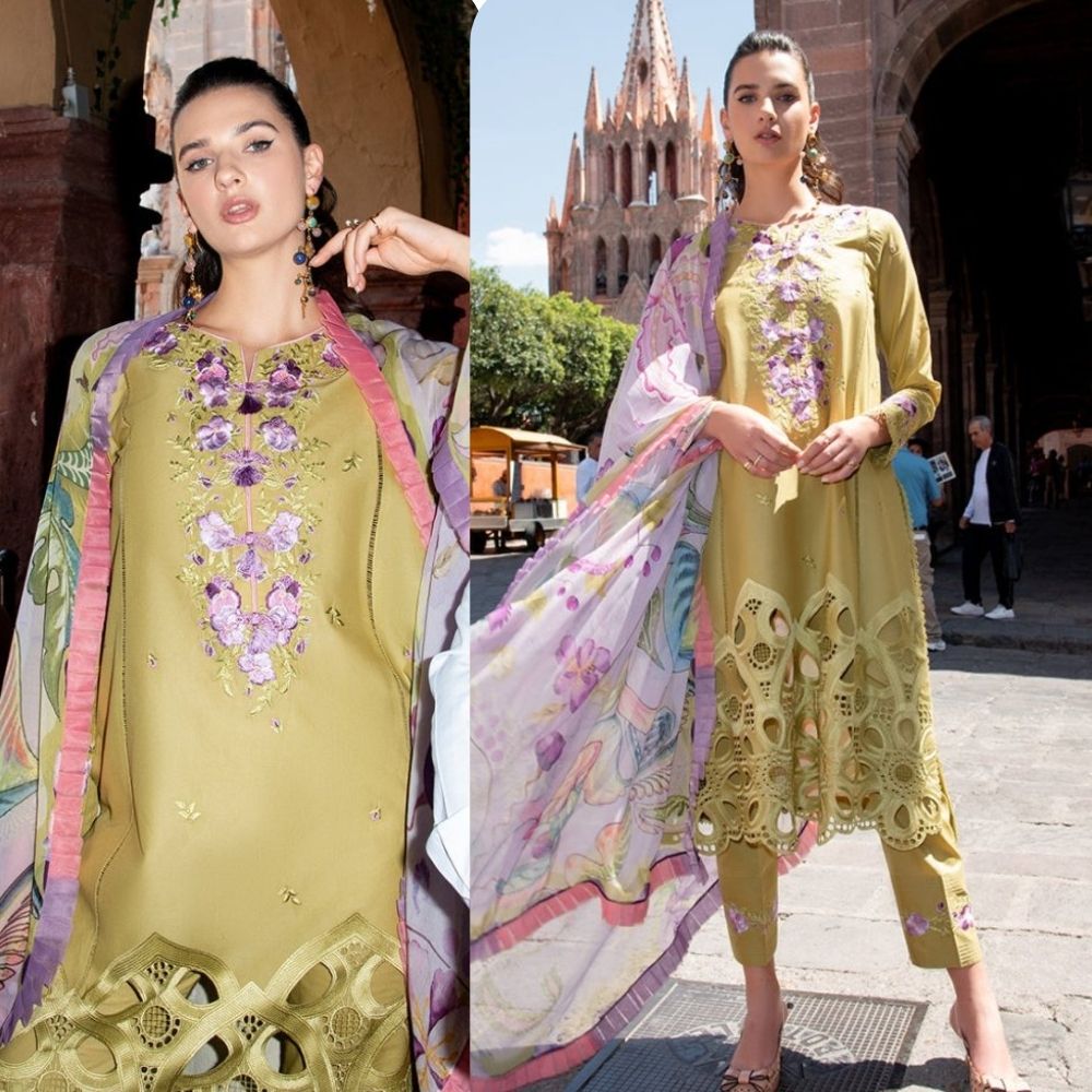 3PC EMBROIDERED LAWN SUIT - SR-739 - Rangoli Store