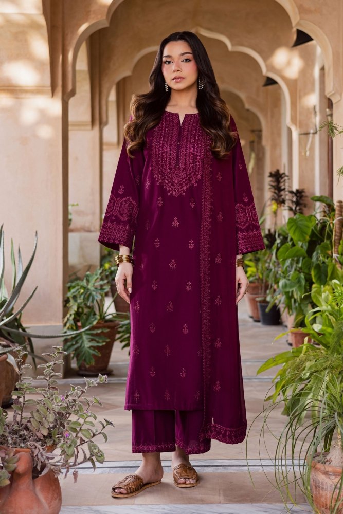 3PC EMBROIDERED LAWN SUIT - SR - 758 - Rangoli Store