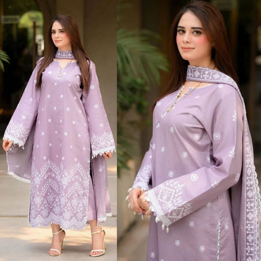 3PC EMBROIDERED LAWN SUIT - SR - 765 - Rangoli Store