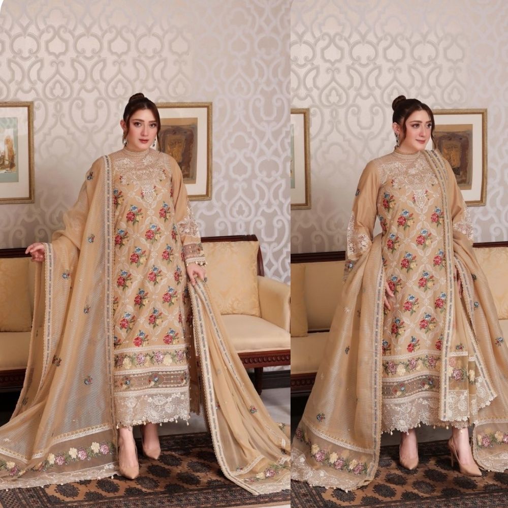 3PC EMBROIDERED LAWN SUIT - SR-766 - Rangoli Store