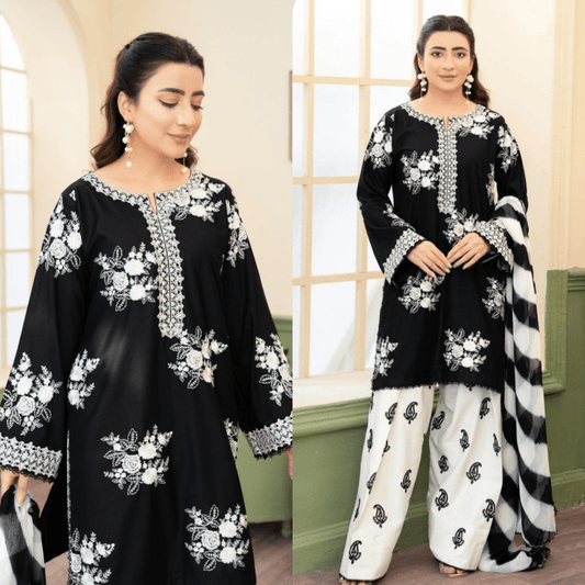 3PC EMBROIDERED LAWN SUIT - SR-777 - Rangoli Store