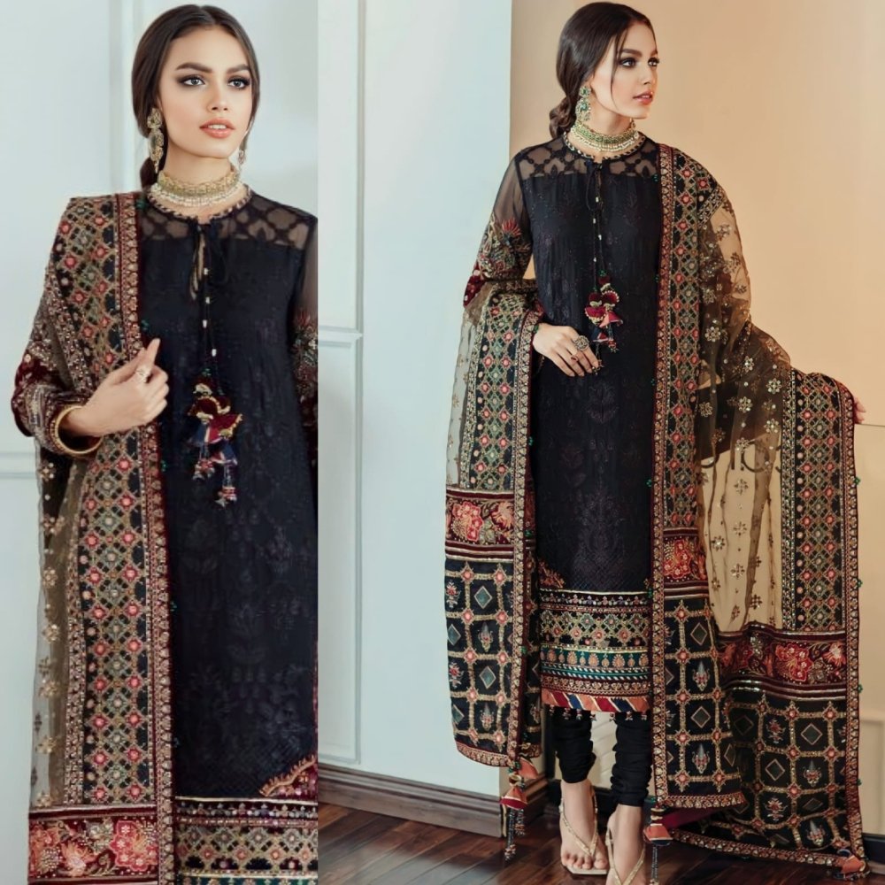 3PC EMBROIDERED LAWN SUIT - SR - 90 - Rangoli Store