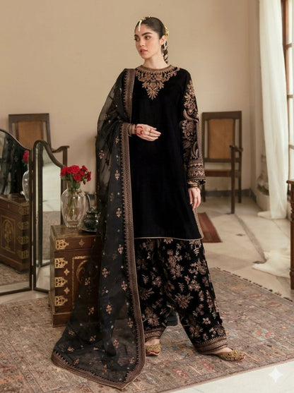3PC EMBROIDERED MICRO 9000 VELVET DRESS - RO-538 - Rangoli Store