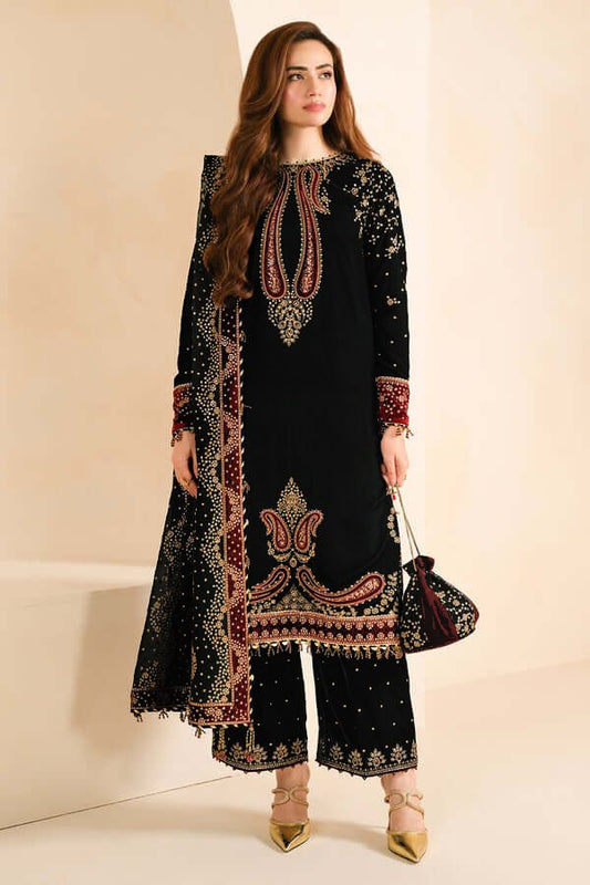 3PC EMBROIDERED MICRO 9000 VELVET DRESS - RO - 573 - Rangoli Store