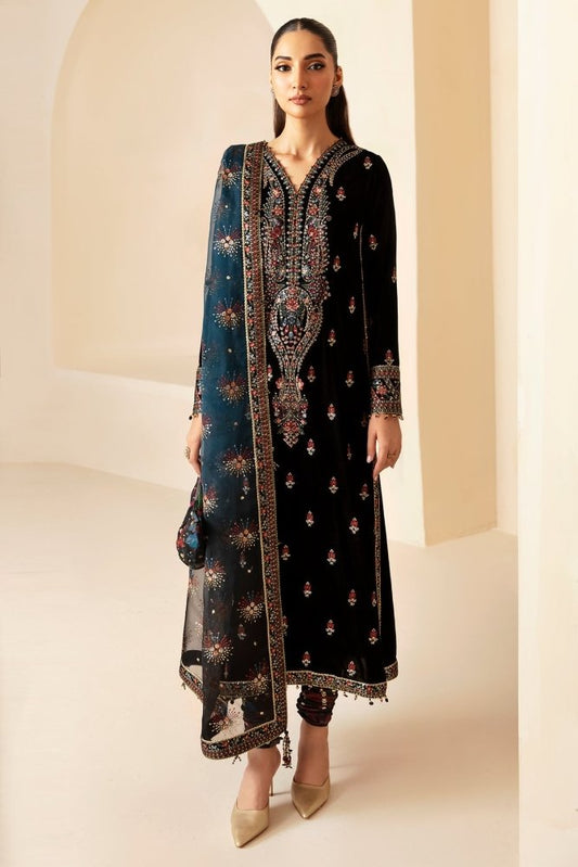 3PC EMBROIDERED MICRO 9000 VELVET DRESS - RO - 621 - Rangoli Store