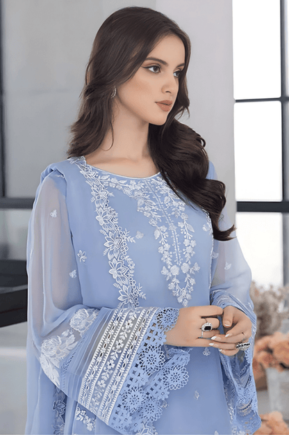 3PC EMBROIDERED ORGANZA SUIT - SR - 683 - Rangoli Store