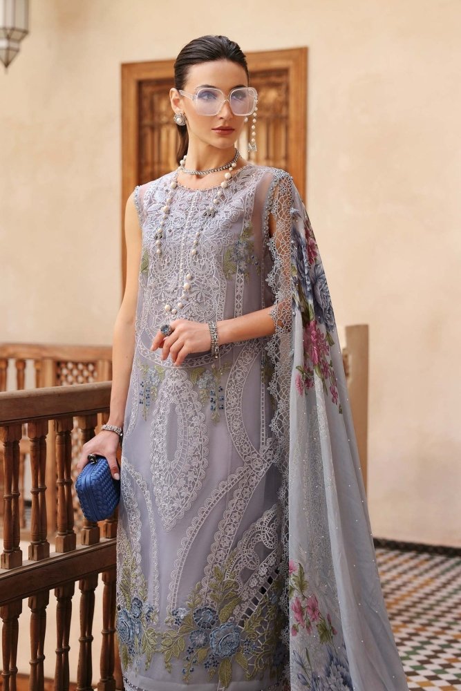 3PC EMBROIDERED ORGANZA SUIT - SR - 684 - Rangoli Store