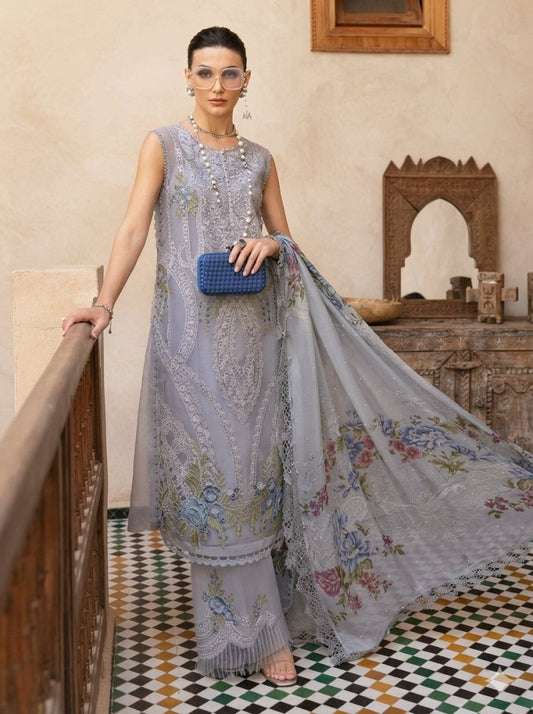 3PC EMBROIDERED ORGANZA SUIT - SR-684 - Rangoli Store