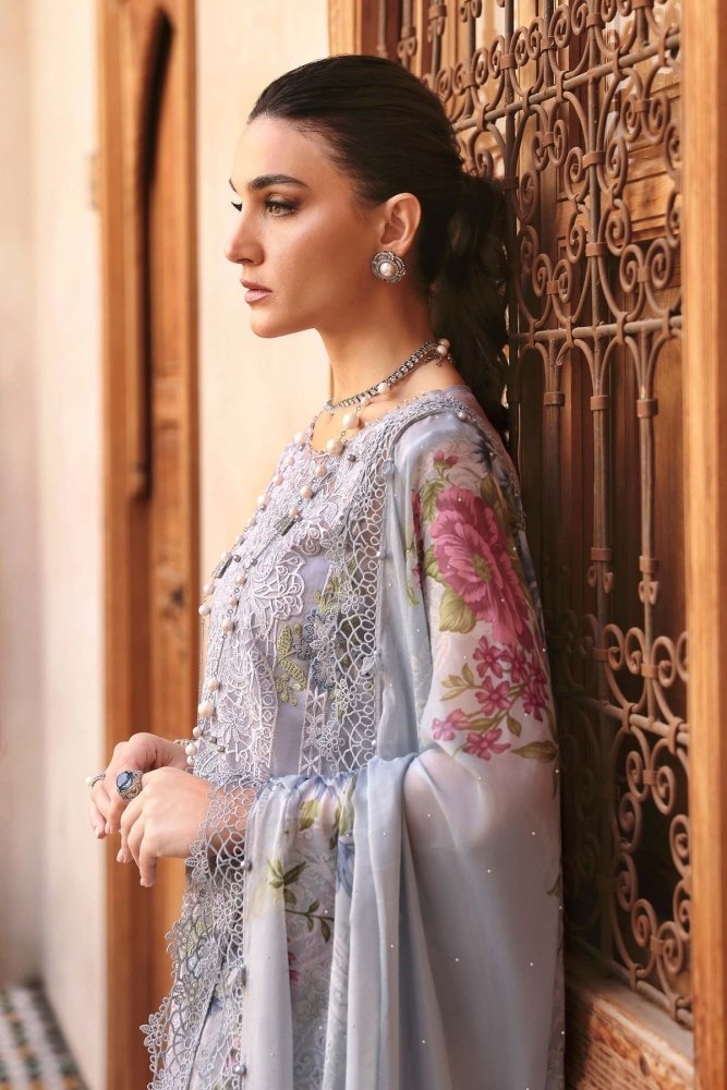 3PC EMBROIDERED ORGANZA SUIT - SR - 684 - Rangoli Store