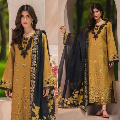 3PC LAWN EMBROIDED SUIT SR - 744 - Rangoli Store
