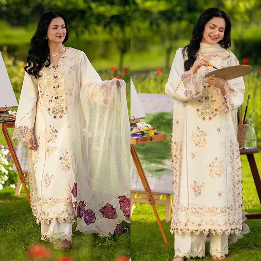 3PC LAWN EMBROIDED SUIT SR - 748 - Rangoli Store