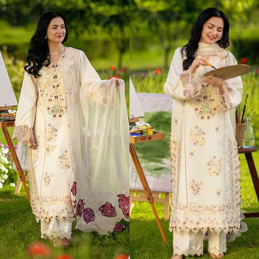 3PC LAWN EMBROIDED SUIT SR - 748 - Rangoli Store