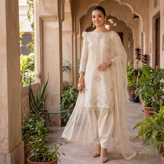 3PC LAWN EMBROIDERED SUIT SR - 657 - Rangoli Store