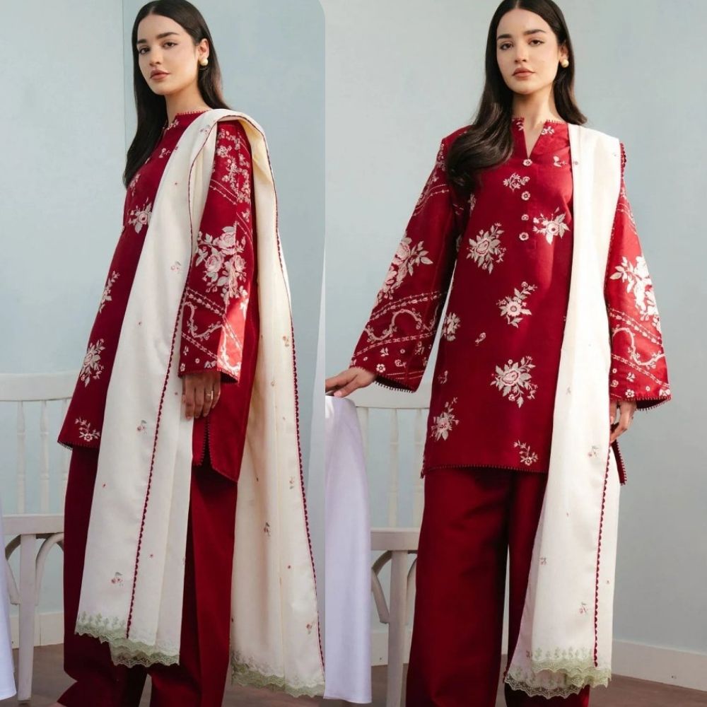 3PC LAWN EMBROIDRED SUIT SR - 474 - Rangoli Store