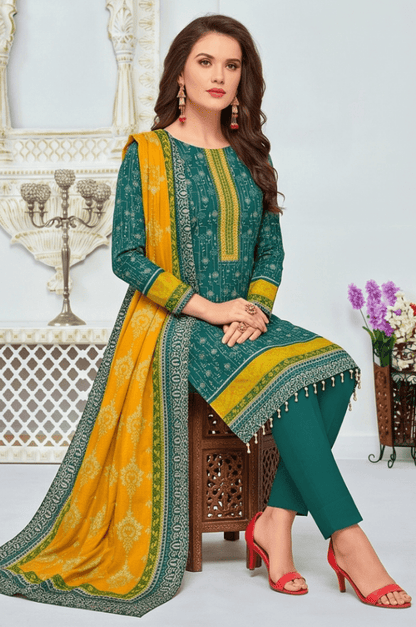 3PC PRINTED LAWN SUIT SR-104 - Rangoli Store
