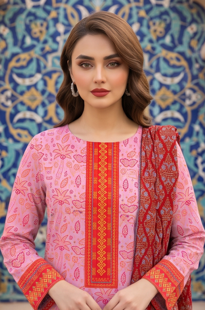 3PC PRINTED LAWN SUIT SR-108 - Rangoli Store