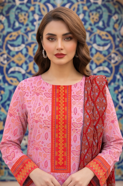 3PC PRINTED LAWN SUIT SR-108 - Rangoli Store