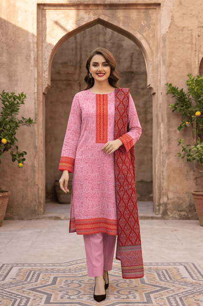 3PC PRINTED LAWN SUIT SR-108 - Rangoli Store