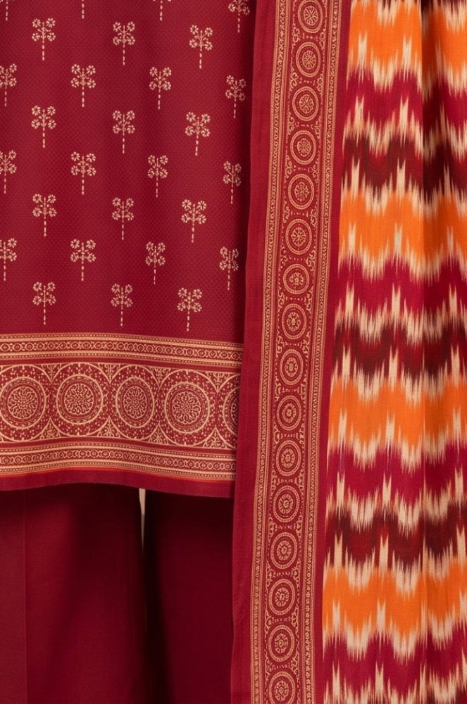 3PC PRINTED LAWN SUIT SR-109 - Rangoli Store
