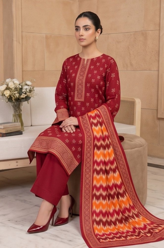 3PC PRINTED LAWN SUIT SR-109 - Rangoli Store