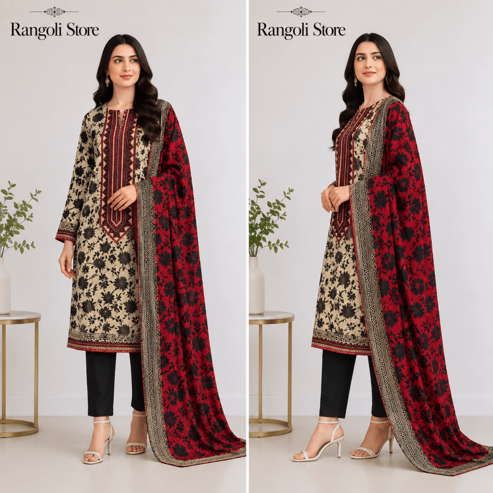 3PC PRINTED LAWN SUIT SR-111 - Rangoli Store