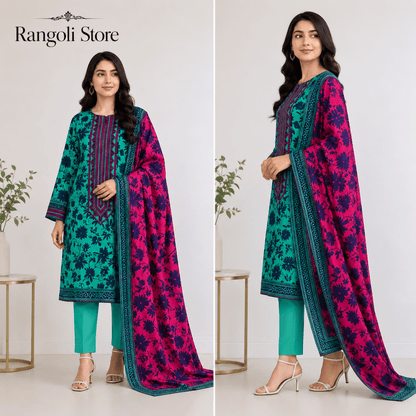 3PC PRINTED LAWN SUIT SR-112 - Rangoli Store
