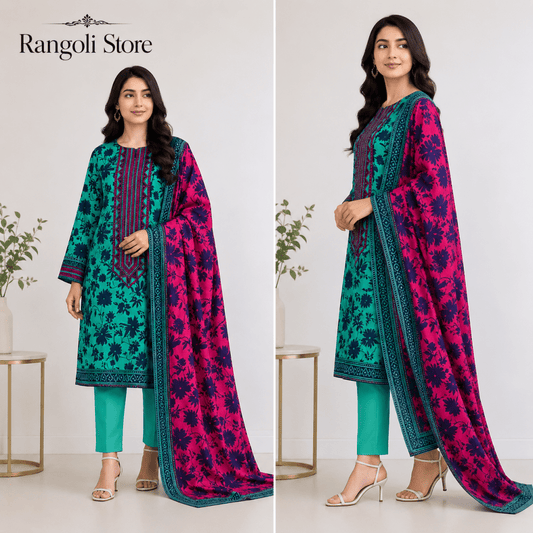 3PC PRINTED LAWN SUIT SR-112 - Rangoli Store