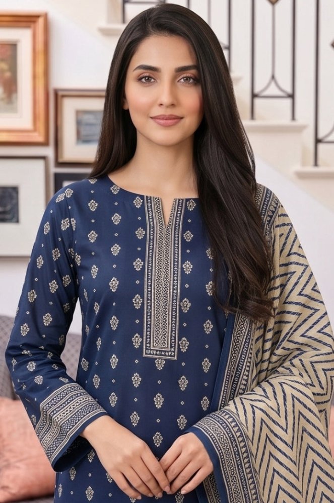 3PC PRINTED LAWN SUIT SR-115 - Rangoli Store