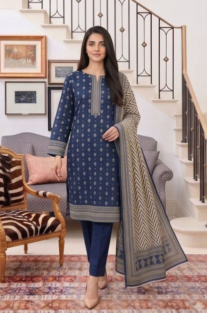 3PC PRINTED LAWN SUIT SR-115 - Rangoli Store