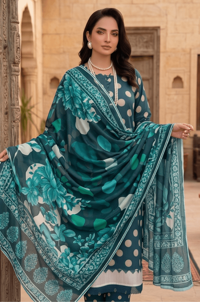 3PC PRINTED LAWN SUIT SR-118 - Rangoli Store
