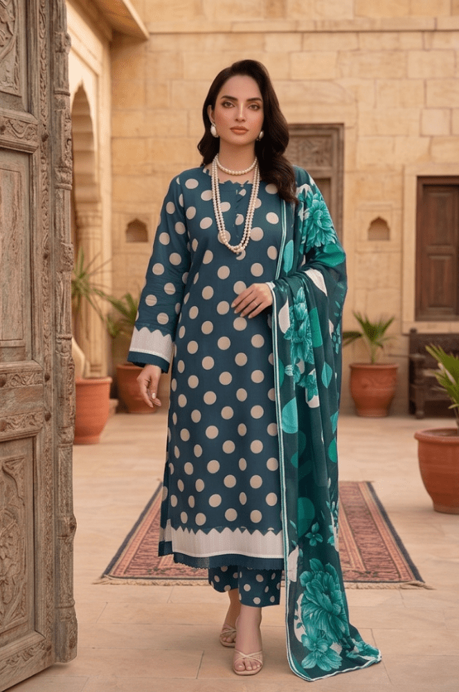 3PC PRINTED LAWN SUIT SR-118 - Rangoli Store