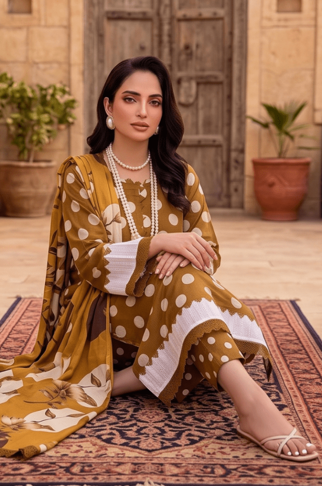 3PC PRINTED LAWN SUIT SR-120 - Rangoli Store