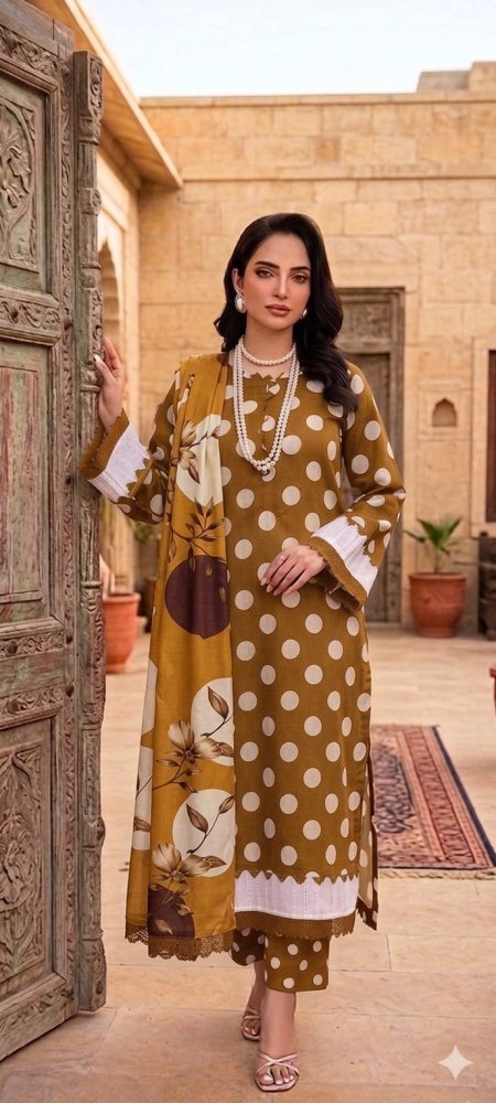3PC PRINTED LAWN SUIT SR-120 - Rangoli Store