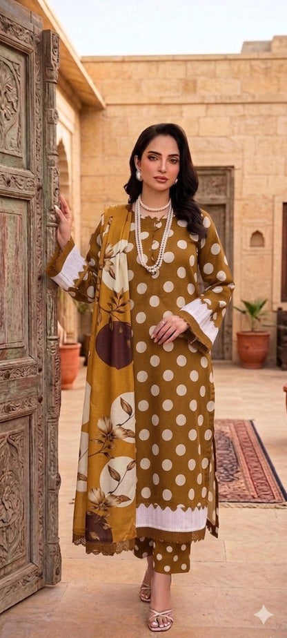 3PC PRINTED LAWN SUIT SR-120 - Rangoli Store